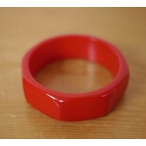 Vintage Antique Cherry Red Bakelite Chunky Bakelite Bracelet Simichrome Tested